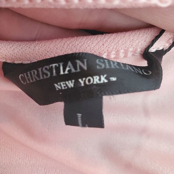 Christian Siriano Pink Cold Shoulder Ruffle Dress Size Large - Picture 6 of 9